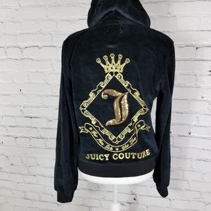 Juicy Couture hooded velour zip up jacket